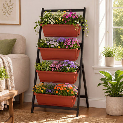 4-Tier Vertical Raised Garden Bed with Drainage Holes