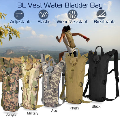 Tactical Hydration Pack with 3L Water Bladder