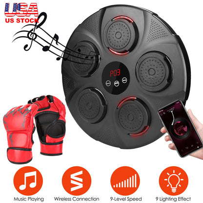 Music Boxing Machine with LED Lights and Bluetooth Speaker