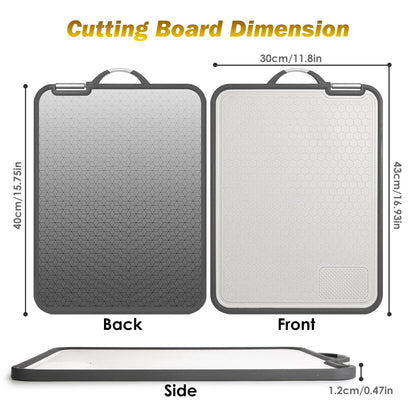 Double Sided Cutting Board with Knife Sharpener - 2 Pack