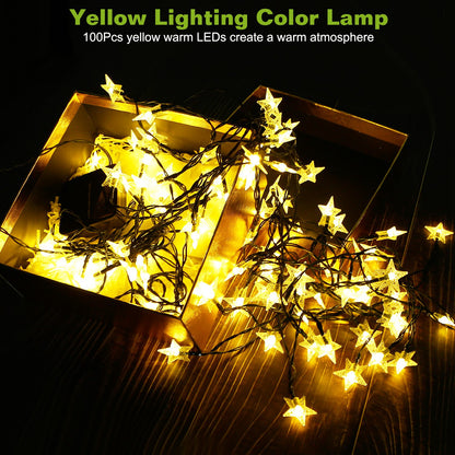 Solar Star String Lights 39.3ft 100 LED Waterproof Outdoor