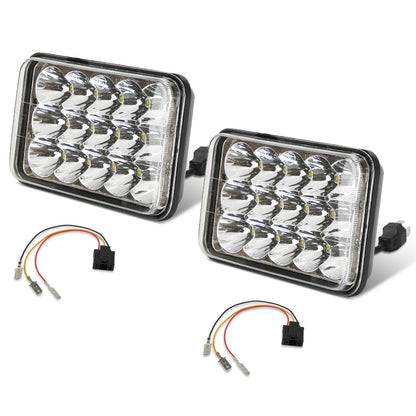 4x6 Inch LED Headlights with High/Low Beam for Cars & Trucks