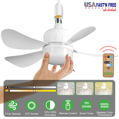 12W LED Ceiling Fan Light with Remote Control & Dimmable