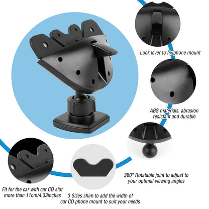 Magnetic CD Slot Car Phone Mount with 360° Rotation