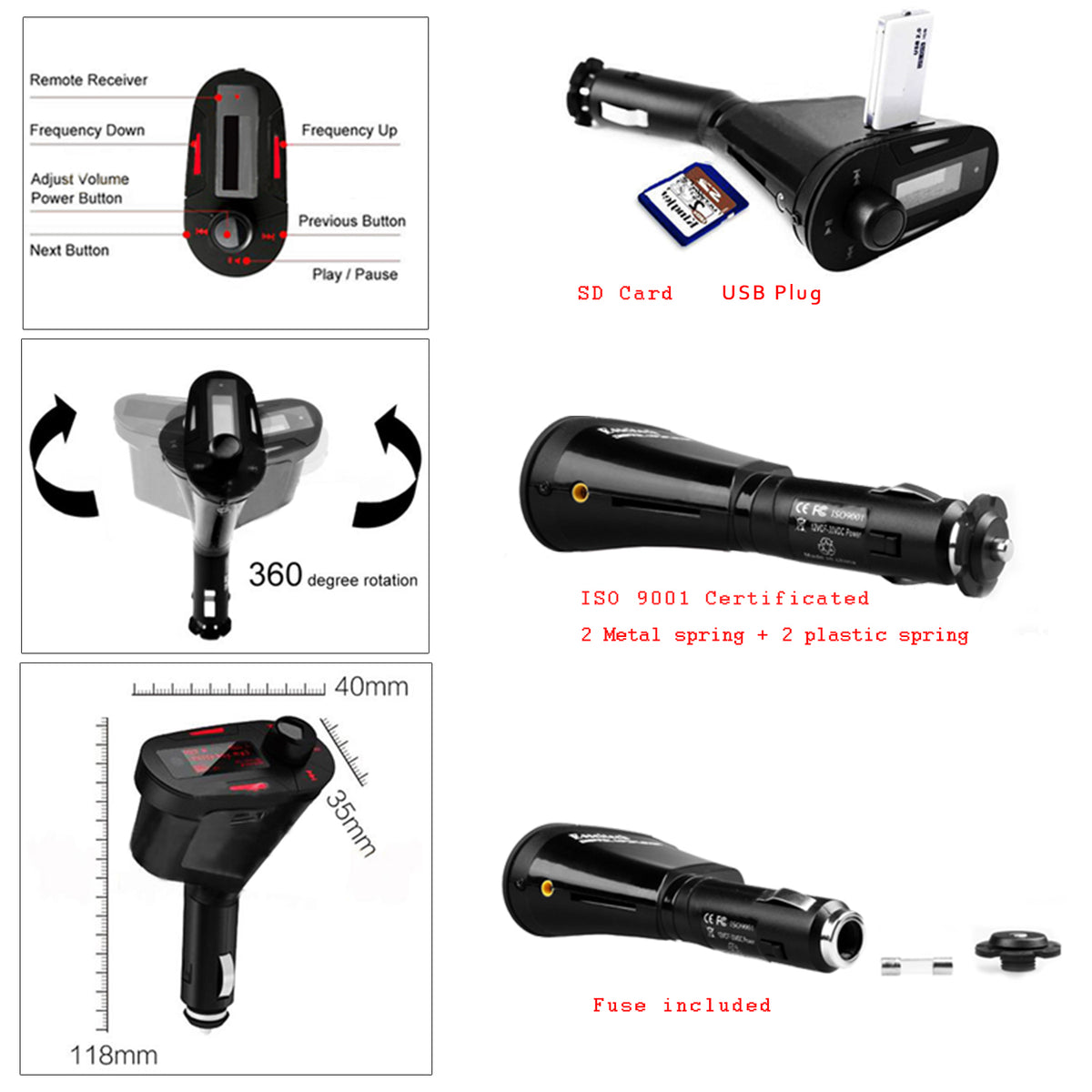 Wireless FM Transmitter MP3 Player with Remote Control