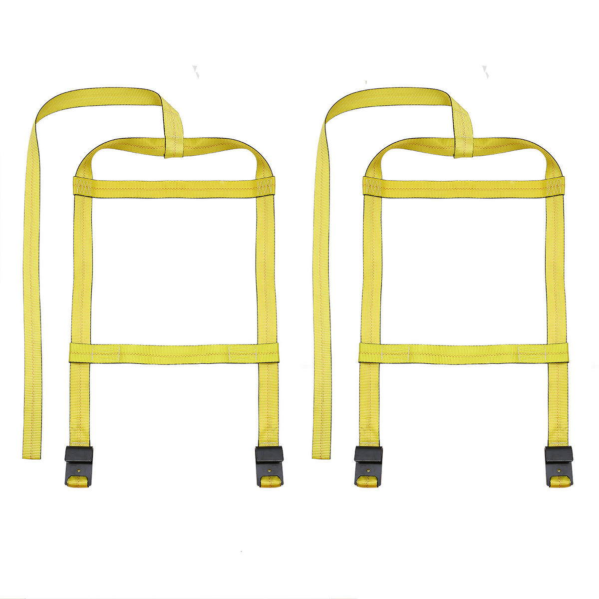 Adjustable Tow Dolly Tire Basket Straps with Flat Hooks (2-Pack)
