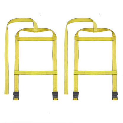 Adjustable Tow Dolly Tire Basket Straps with Flat Hooks (2-Pack)