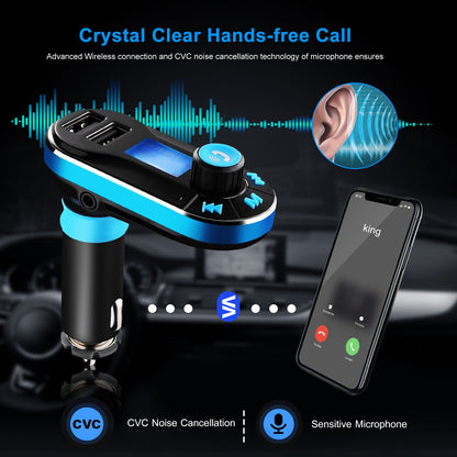 FM Transmitter with Dual USB Charger & Hands-Free Calling