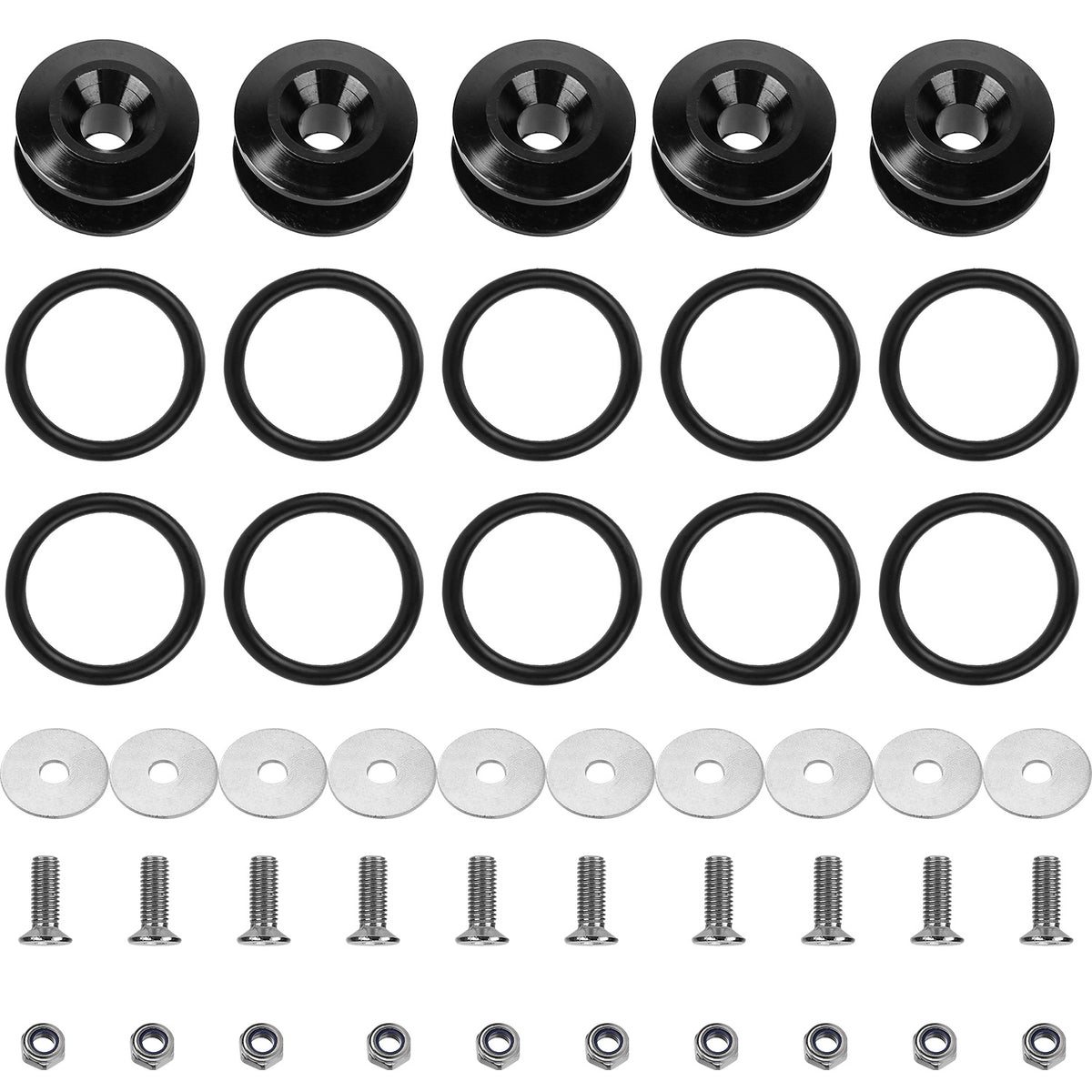 Quick Release Bumper Fasteners Kit - 5 Set Aluminum Alloy
