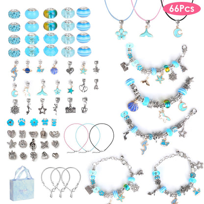 66-Piece Kids' DIY Charm Bracelet Kit