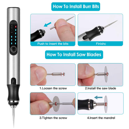 Electric Engraving Pen with 33 Bits & 3 Speed Settings