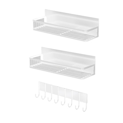 Magnetic Spice Rack 3-Pack with Hooks for Fridge Storage