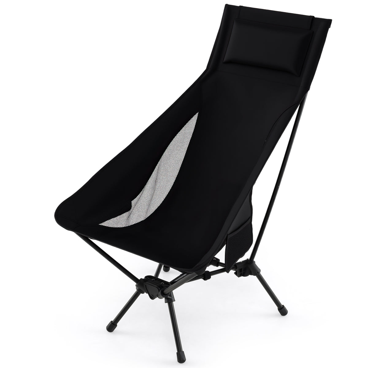 High Back Portable Camping Chair with Pillow and Carry Bag
