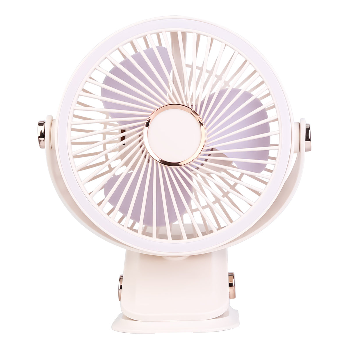Clip-On Fan with 5 Speeds, LED Light & 720° Rotation