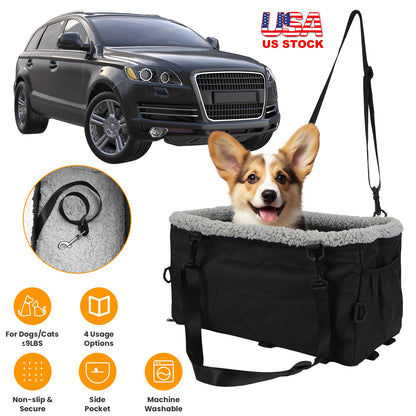 Small Dog Car Seat with Harness for Pets Up to 9 LBS