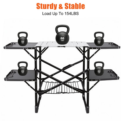 Folding Camping Kitchen Table with Heat-Resistant Top