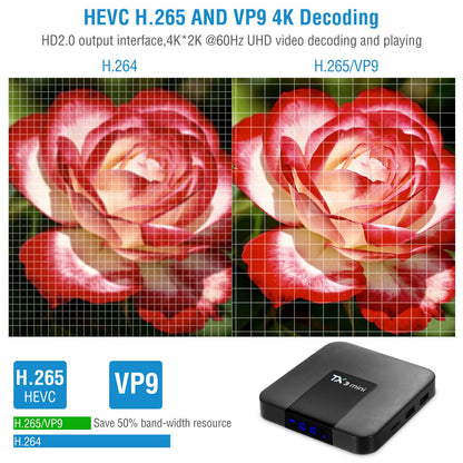 Android TV Box 4K Streaming Media Player with 2GB RAM