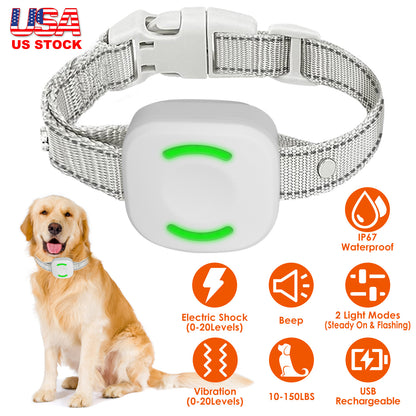 IP67 Waterproof Electric Dog Training Collar Rechargeable Dog Receiver with Light Beep Vibration Shock Fit for All Dogs 