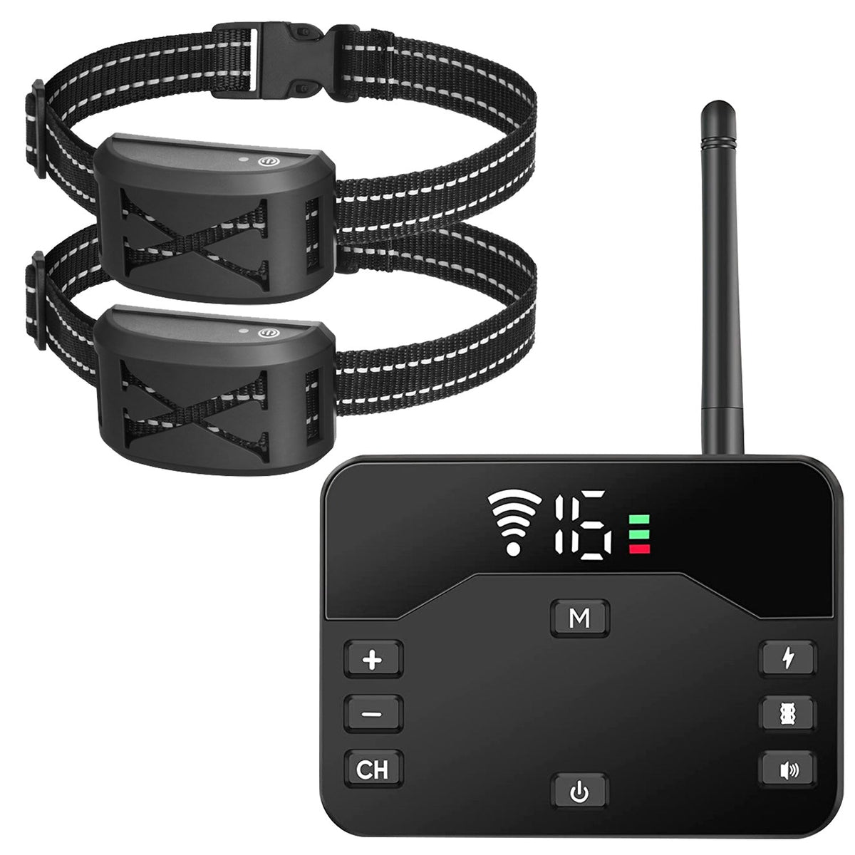 2 In 1 Wireless Electric Dog Fence Waterproof Pet Shock Boundary Containment System Electric Training Collar with 2 Receiver Collars for Small Medium