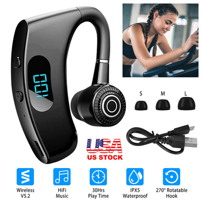 Wireless Bluetooth Earpiece with 30-Hour Battery Life