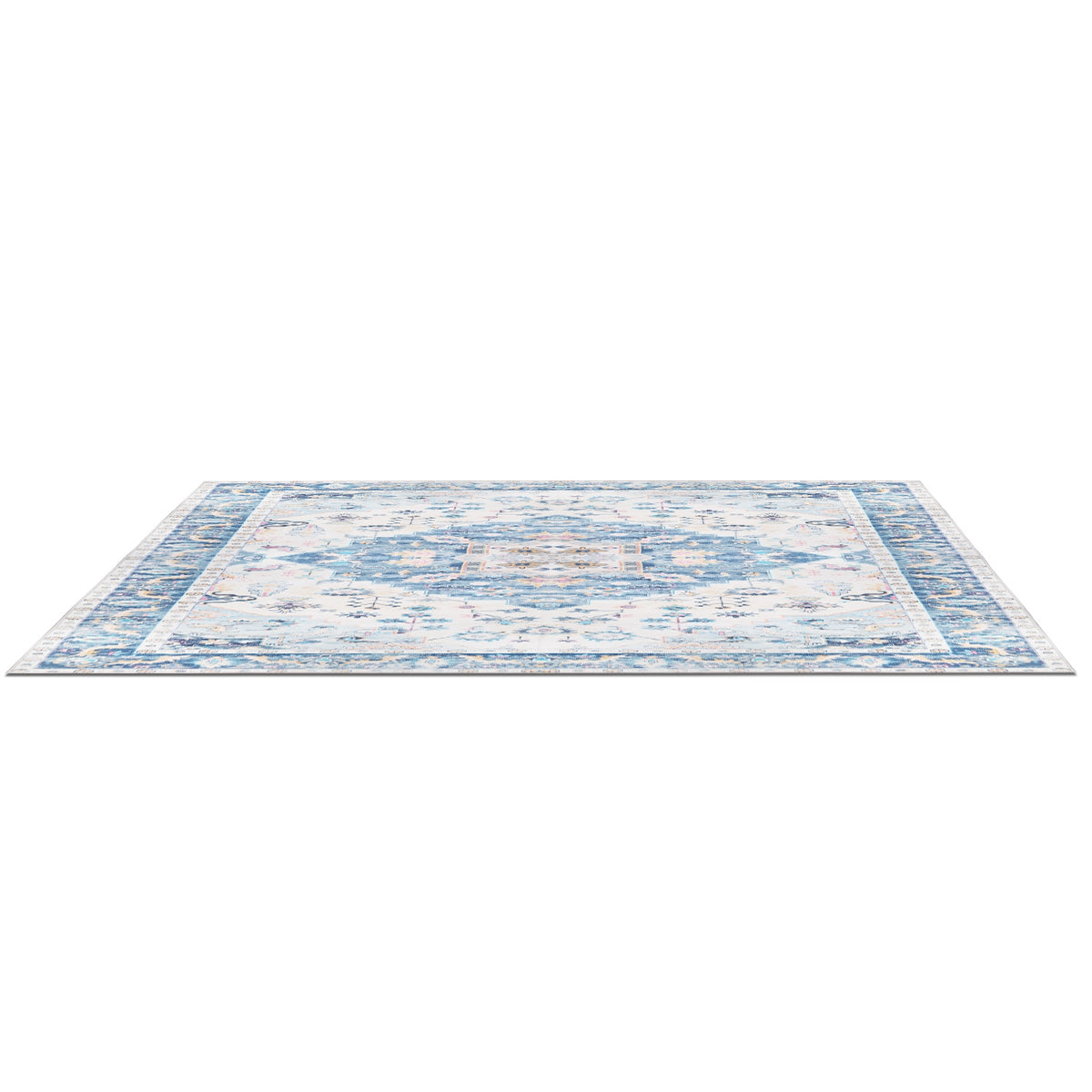 Vintage Area Rug 6x9 FT Non-Slip Washable Soft Faux Cashmere
