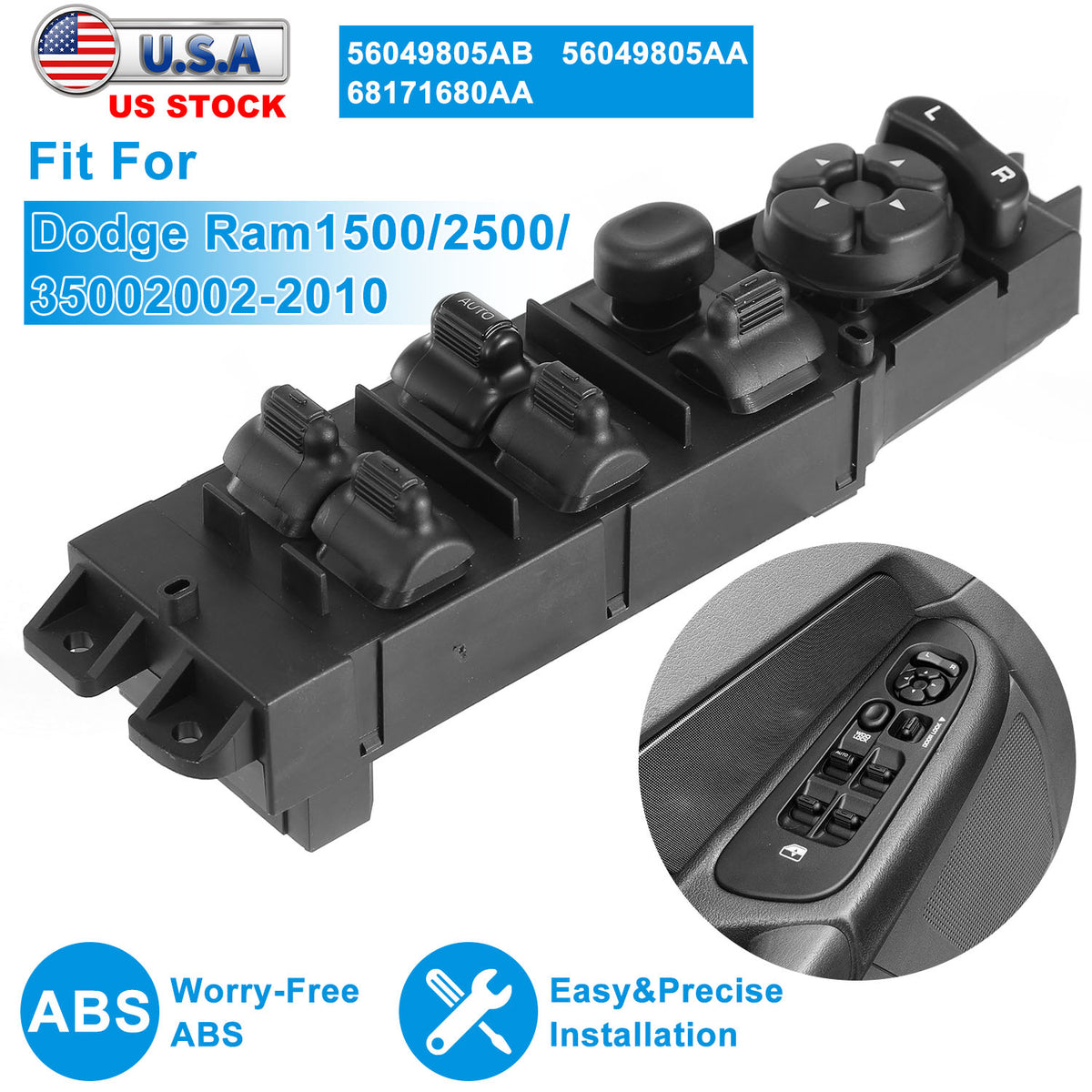 Master Power Window Switch for 2002-2010 Dodge Ram 1500/2500/3500