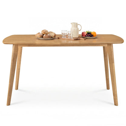 55" Solid Wood Dining Table for 4-6 People