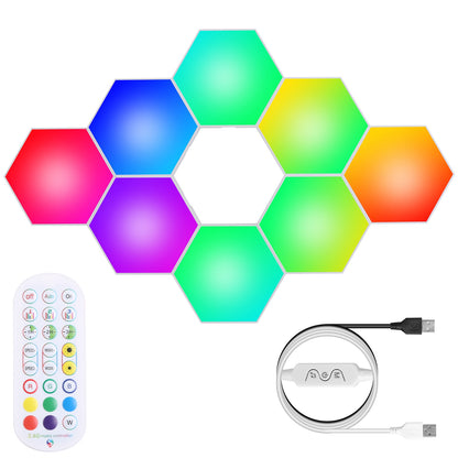 Hexagon Light Panels 8-Pack RGBW Smart LED Wall Lights