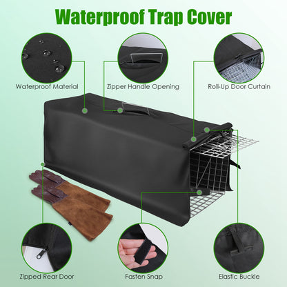 Humane Live Animal Trap Cage with Waterproof Cover - 30.5"