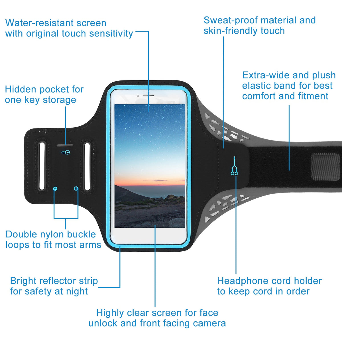 Running Armband Phone Holder with Sweat-Resistant Design