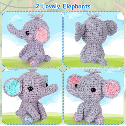 Elephant Crochet Kit for Beginners with Video Tutorials