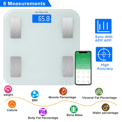 Smart Body Composition Scale with App & 8 Health Metrics