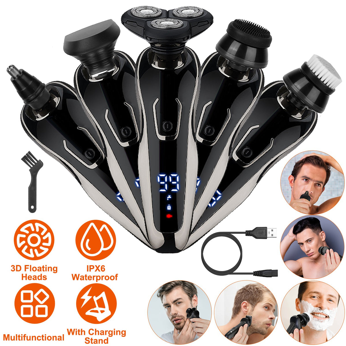 5-In-1 Electric Cordless Razor Shaver