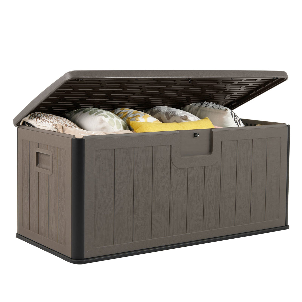 100 Gallon Large Deck Box with Lockable Lid for Patio