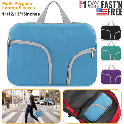 Laptop Sleeve Bag with Front Pockets - Neoprene Protection