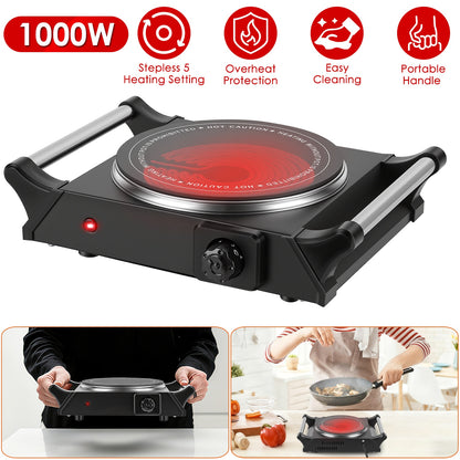 Electric Double Burner Hot Plate with Adjustable Temperature