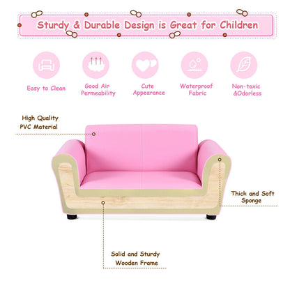 Kids Double Sofa with Ottoman