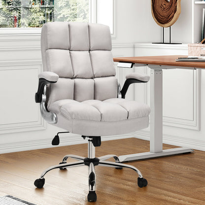 High Back Swivel Office Chair with Flip-Up Arms - 400 lbs