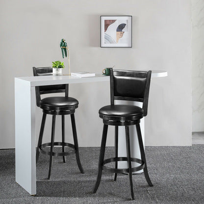29-Inch Swivel Bar Stools Set of 2 with Cushioned Seat