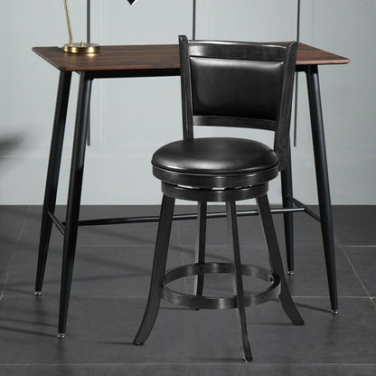 24-Inch Swivel Counter Stools with Upholstered Seat, Set of 2