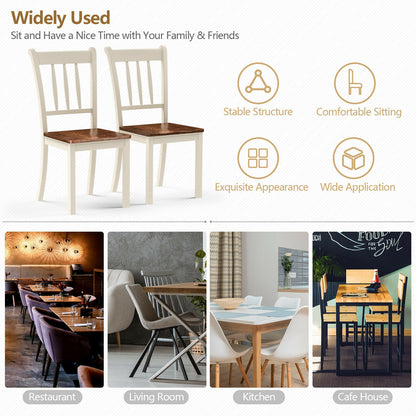 Spindle Back Wood Dining Chairs - Set of 2