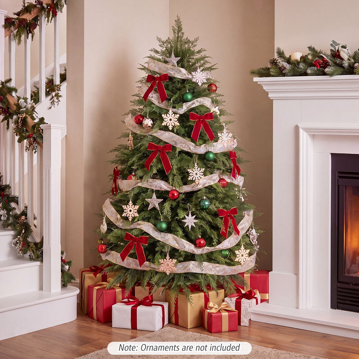 5 FT Artificial Christmas Tree with 406 Full Branch Tips and 245 Warm White LED Lights