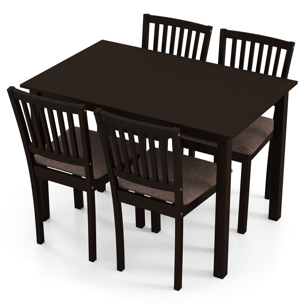 5-Piece Dining Table Set with 4 Upholstered Chairs