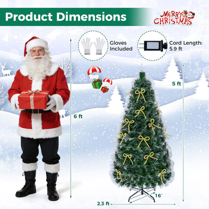 5 ft Fiber Optic Artificial Christmas Tree with Dazzling Optical Fibers-S