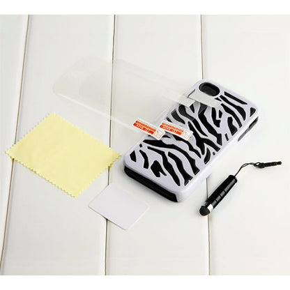 Zebra Print Hybrid Case for iPhone 4/4S with Screen Protector