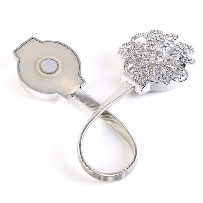 Magnetic Curtain Tiebacks with Floral Crystal Design - 2 Pack