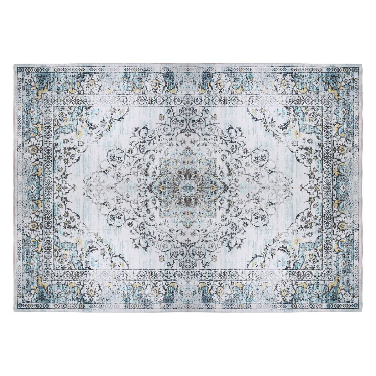 Vintage Area Rug 6x9 FT Non-Slip Washable Soft Faux Cashmere