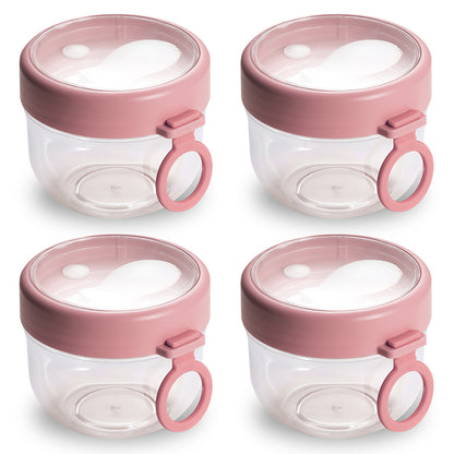 Overnight Oats Containers with Lids and Spoons, 20oz, 4-Pack