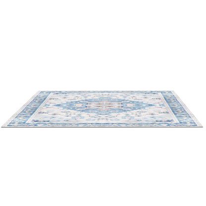 Vintage Area Rug 6x9 FT Non-Slip Washable Soft Faux Cashmere