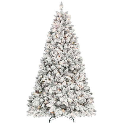 5FT Pre-Lit Flocked Christmas Tree with 300 Warm White LEDs